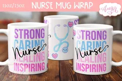 Nurse Mug Wrap for Sublimation | Nurse mug PNG Product Image 3