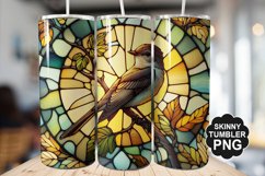 Eastern Phoebe Single Bird Stained Glass - Tumble Design Product Image 1