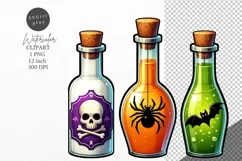 Halloween clipart, Potion bottle clipart, Kids Halloween Product Image 1