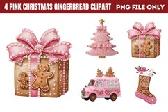 Pink Christmas Gingerbread sublimation Clipart PNG Product Image 1