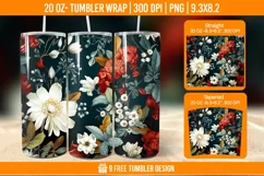 Flowers Tumbler Wrap Designs, Sublimation Wrap Product Image 1