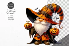 Halloween clipart, Halloween gnome clipart, Gnome clipart Product Image 1