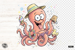 Whimsical Summer Octopus Clipart Product Image 1