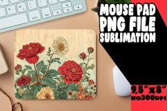 Classic Retro Flower Mouse Pad Sublimation Product Image 1