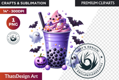 Pastel Goth Halloween Drinks - Kawaii Spooky Clipart PNG Product Image 1