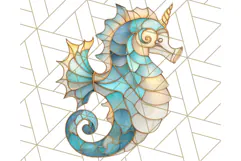 Stained Glass Sea Creatures PNG Clipart, Ocean Fantasy Product Image 4
