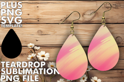 Elegant Teardrop Earrings Gift PNG, Funky Pattern Product Image 1
