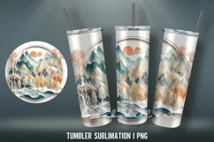 3D Tumbler Wrap Sublimation Designs | PNG 3D Winter Product Image 2