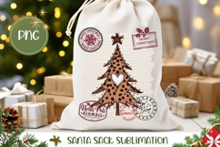 Leopard Christmas Tree Santa Sack, Merry Christmas Bag Product Image 1