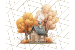 Autumn Treehouse &amp; Woodland Cabin PNG Clipart Product Image 4