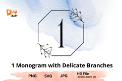 Monogram with Delicate Branches Product Image 1