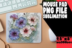 Sublimation 3D Flowers in Hole Mouse Pad PNG Product Image 1