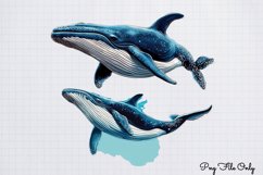 Whales Clipart design PNG Product Image 1