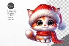 Christmas clipart, Cat clipart, Winter clipart Product Image 1