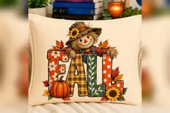 Fall Scarecrow PNG, Autumn Pumpkin Sunflower Design Product Image 4