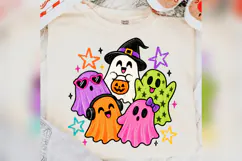 Cute Halloween Ghost PNG, Colorful Witch Ghost Pumpkin Desig Product Image 3
