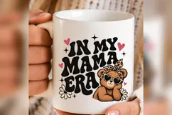 In My Mama Era Teddy Bear PNG, Cute Leopard Bow Mom Mug Product Image 5