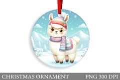 Winter Lama Christmas Ornament. Christmas Ornament Design Product Image 1