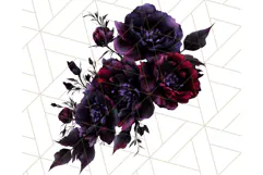 Gothic Floral PNG, Dark Aesthetic Flowers Clipart Print Product Image 4