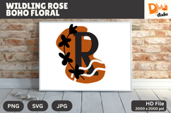 Wildling Rose Boho Floral Monogram Product Image 1