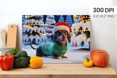 Winter Dog Christmas Wonderland Cutting Board PNG Sublimatio Product Image 1