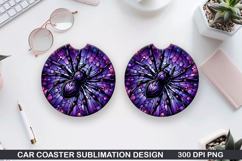 Spiders Car coaster sublimation, Halloween Coaster PNG Product Image 1