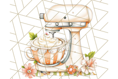 Cottagecore Kitchen Mixer, Apron PNG Clipart, Retro Floral Product Image 4