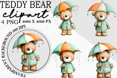 Whimsical Teddy Bear Clipart Watercolor Teddy Bear png Product Image 1