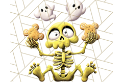 Quirky Skeleton Clipart PNG, Funny Halloween Bones Art Product Image 4