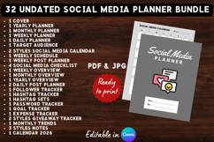 32in1 Printable Social Media Planner Template Bundle 12 Product Image 1
