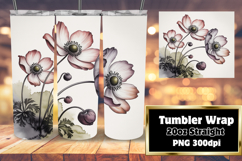20oz Sublimation Gift Template , Flowers Product Image 1