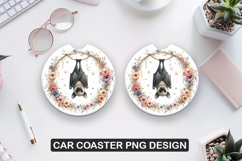 Bats ideas Car Coaster Sublimation |Animal Coaster PNG Product Image 1