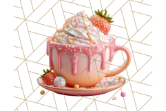 Pastel Coffee Mug Clipart PNG, Latte Iced Coffee Tea Cups Product Image 4