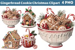 Gingerbread Cookie Christmas Sublimation Clipart Bundle PNG Product Image 2