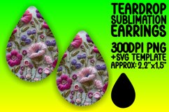 Whimsical Flower Teardrop Earrings - Sublimation Essence Product Image 1