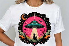 Spooky UFO Black Cat Clipart Bundle Product Image 5