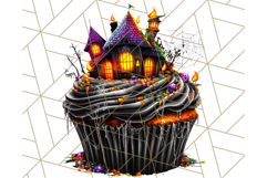 Halloween Cupcake PNG Clipart with Witch Hats and Ghosts Product Image 4
