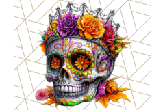Bright Sugar Skull PNG Clipart, Halloween Colorful Skull Png Product Image 4
