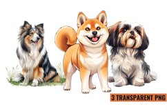 Watercolor Dog Breed Clipart , PNG Product Image 1