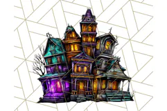 Haunted Houses Clipart PNG, Spooky Halloween Homes Product Image 4