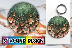 Flowering Glitter Leopard Sublimation : Keychain, Coaster Product Image 1
