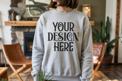 Ash Gildan 18000 Sweatshirt Model Mockups, Sweatshirts Product Image 1
