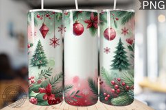 Christmas Watercolor Tumbler Wrap - Christmas PNG Design Product Image 1