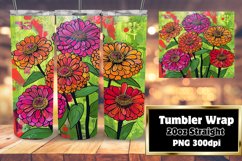 Colorful Flower 20oz Tumbler Wrap Design Product Image 1