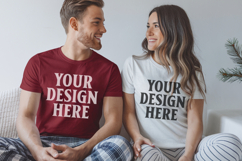 Christmas Bella Canvas 3001 Couple Mockup , BC3001 Couple mo Product Image 1