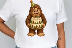 Funny Bigfoot Birthday Clipart | 12 PNG Cute Sasquatch Party Product Image 3