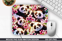 Panda Mouse Pad Sublimation, Valentine Mouse Pad PNG Design Product Image 1