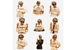 Mahjong Old Queen Clipart PNG, Senior Mahjong Lady Product Image 4