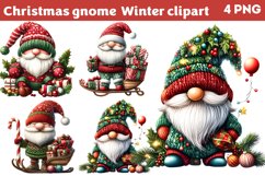 Christmas gnome Winter clipart PNG Product Image 1