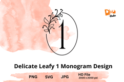 Delicate Leafy Monogram Design Product Image 1